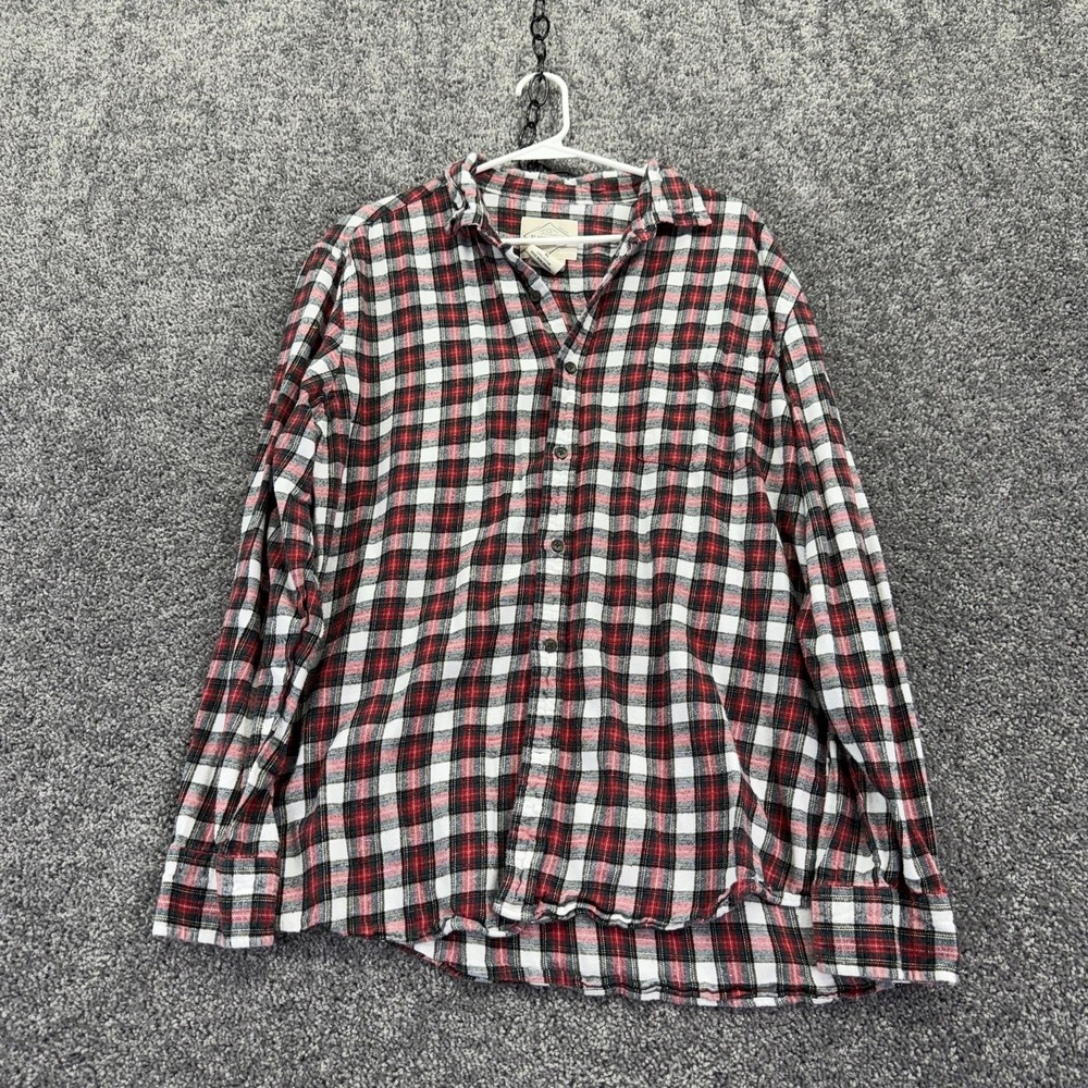 St. John's Bay Shirt Mens XL Plaid Flannel Long Sleeve Button Up Pocket Casual